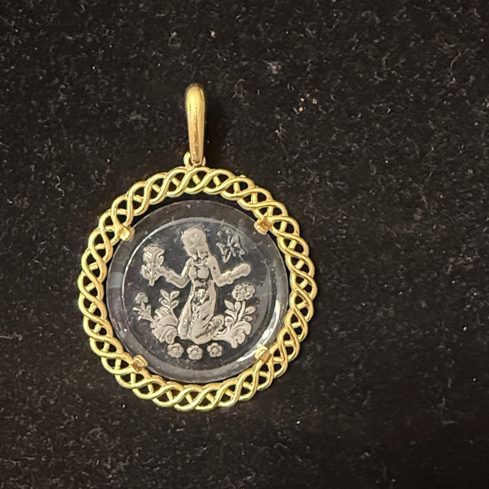 Crown Trifari lucite pendant